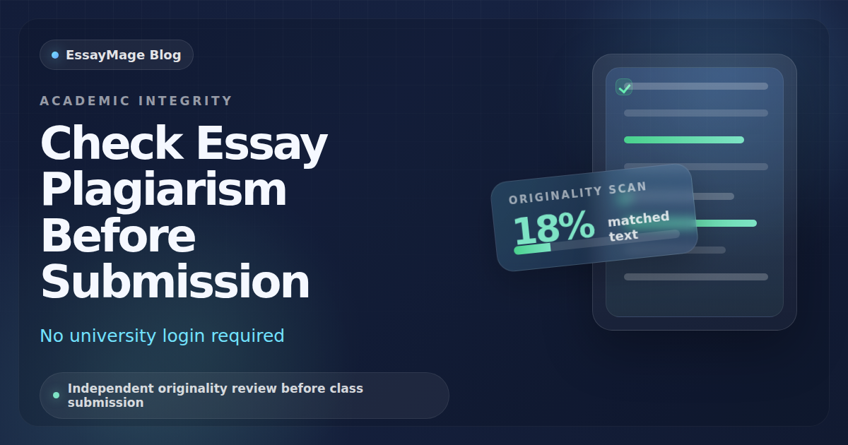 How to Check Your Essay for Plagiarism Before Submission (No University Login Required)