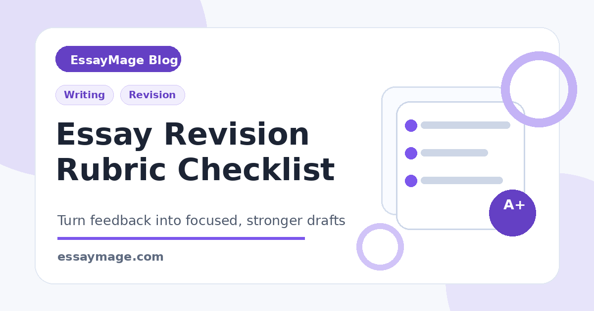 Essay Revision Rubric Checklist: Turn Feedback Into Better Drafts