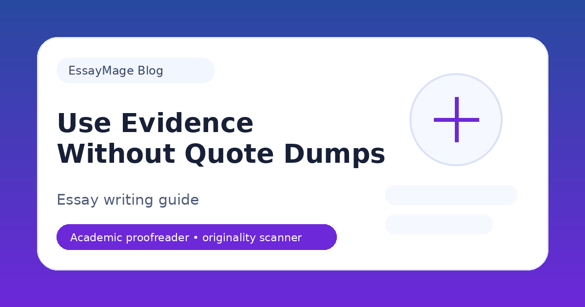 How to Use Evidence in an Essay Without Overloading Your Paragraphs