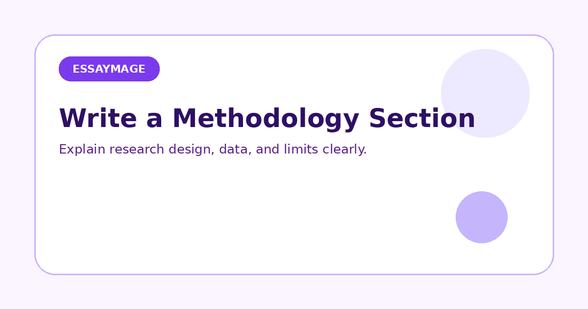 How to Write a Methodology Section That Readers Can Trust