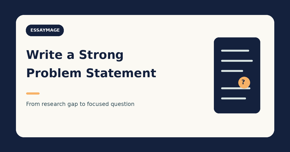 How to Write a Problem Statement for a Research Paper
