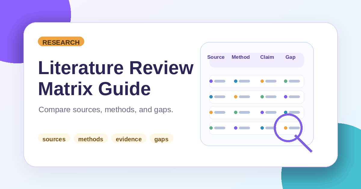 Literature Review Matrix Guide: Compare Sources Without Getting Lost