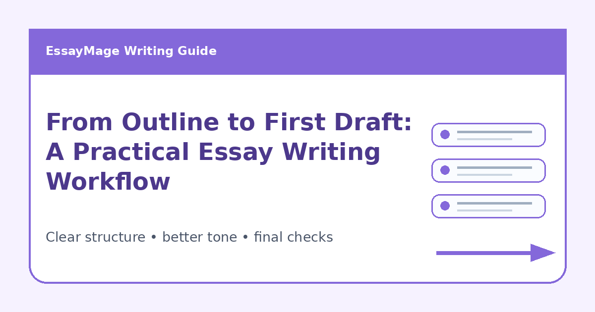 Vom Gliederungsentwurf zum ersten Essay-Entwurf: ein praktischer Workflow